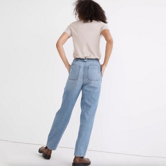 Madewell XXS Pull-On Relaxed Jeans in Beswick Wash - Picture 8 of 10